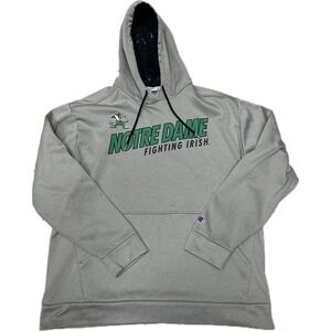 Champion Notre Dame Fighting Irish Hoodie Mens Large Gray Sweatshirt Pullover